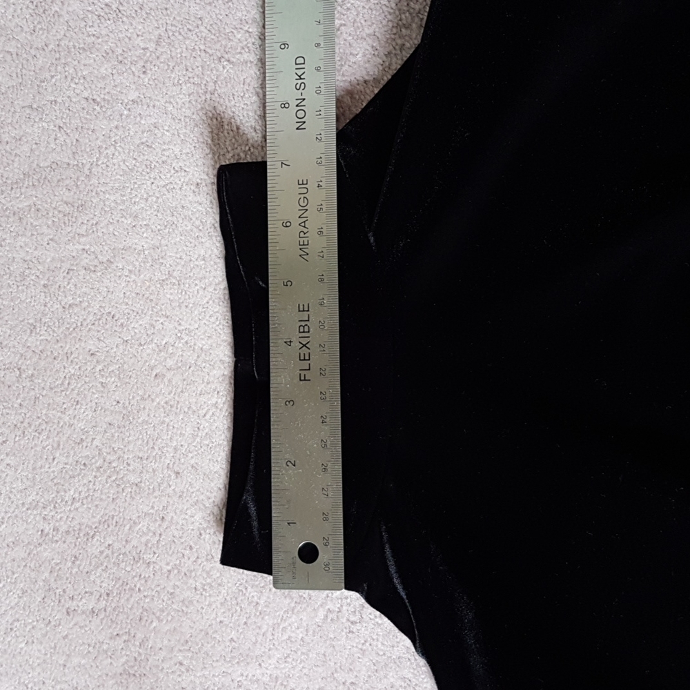 Studio London Black Velvet Mock Neck T-shirt - Picture 5 of 5
